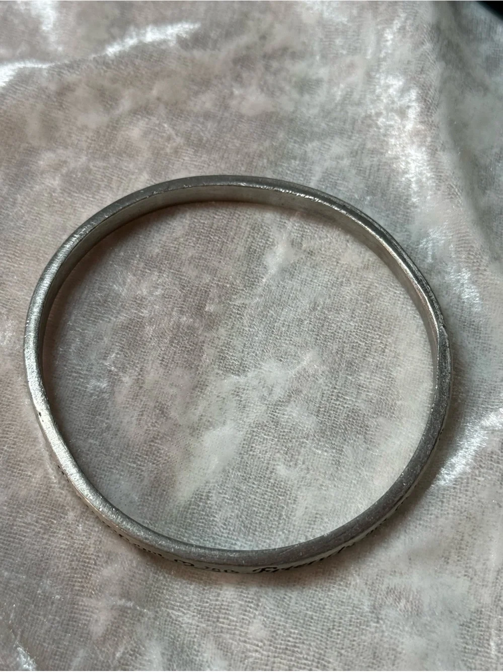 Silver Tone Inspirational 2 Bangle Bracelet Set Fake It Til You Make It &Friends